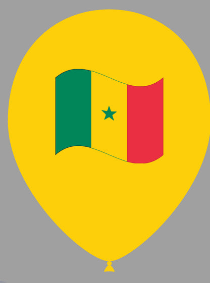 Football World Cup Flag Printed Balloons, 12" Air or Helium - Pack of 10