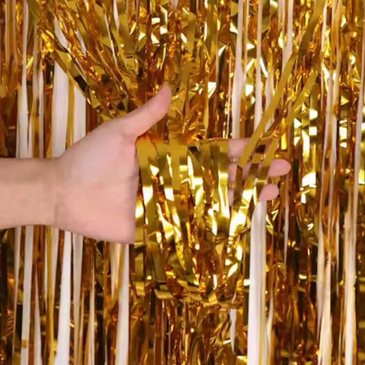Metallic Gold Foil Shimmer Curtain 3ft x 8ft (92cm x 244cm)