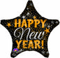 Happy New Year Gold & Silver Confetti 3144901 Star Foil Helium Balloon 19 in