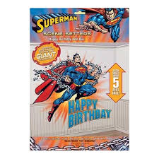 Superman Happy Birthday Backdrop Wall Scene Setter