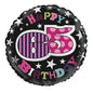 Simon Elvin Happy 65th Birthday Male Black Stars 18" Foil Balloon