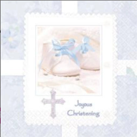 Tiny Blessings Blue Christening 2-ply Lunch Napkins 16ct