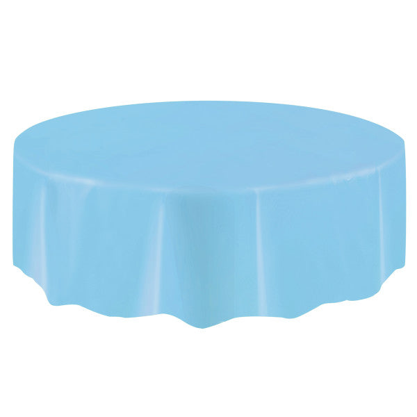 Round Plastic Table Cover 84"/213cm | Powder Blue