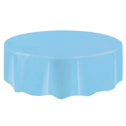 Round Plastic Table Cover 84"/213cm | Powder Blue