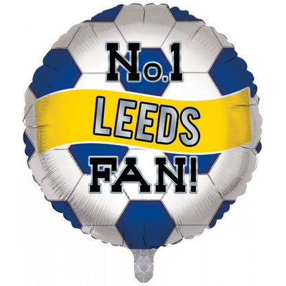 No. 1 Leeds Football Fan Blue & White 18-inch Foil Balloon