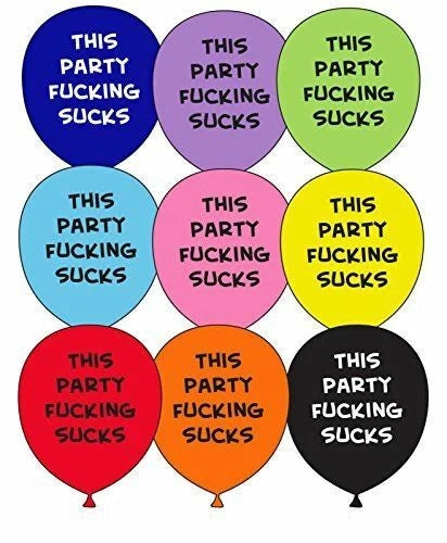 Rude Printed Latex Balloons 18+