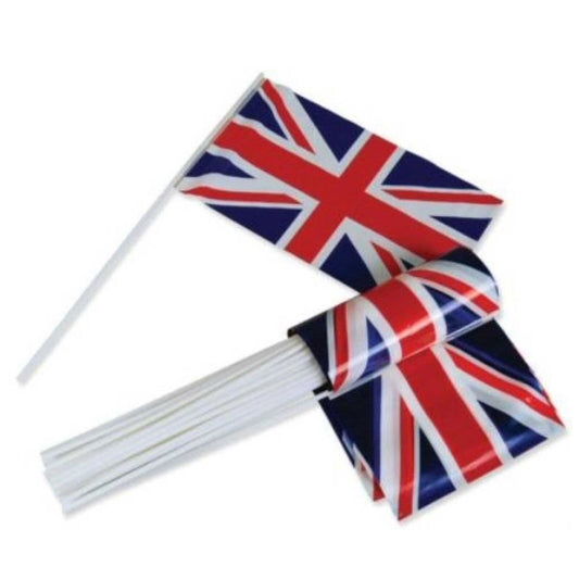 Union Jack Hand Waving Flags 50pcs