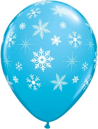 Qualatex Snowflakes & Sparkles Robin's Egg Blue 11" Latex Balloons 25Pc/Bag