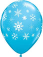 Qualatex Snowflakes & Sparkles Robin's Egg Blue 11" Latex Balloons 25Pc/Bag