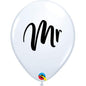 Qualatex "MR" White 11" Latex Balloons 25Pc/Bag