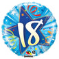 18th Shining Bright Blue Star 18-Inch Foil Balloon