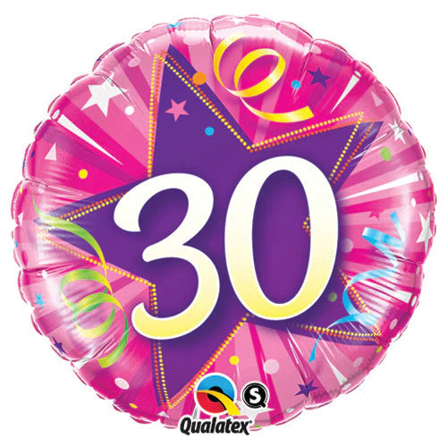 Age 30 Shining Star 18-inch Foil Balloon
