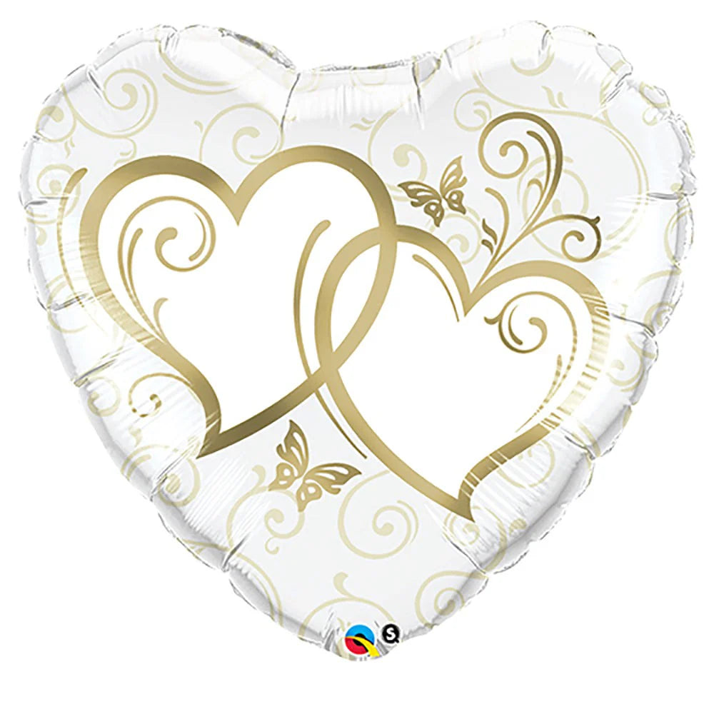 Qualatex Gold Entwined Hearts 36" Foil Balloon