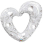 Qualatex Hearts & Filigree Pearl White 42″ Foil Balloon