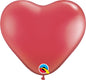 Qualatex Plain Heart Shaped Ruby Red 11" Latex Balloons 100pc/Bag