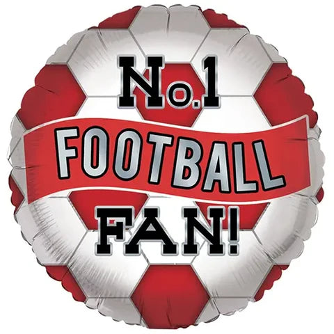 No.1 Football Fan Red 18-inch Foil Balloon