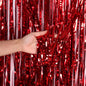 Metallic Red Foil Shimmer Curtain 3ft x 8ft (92cm x 244cm)