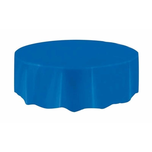 Round Plastic Table Cover 84"/213cm | Royal Blue