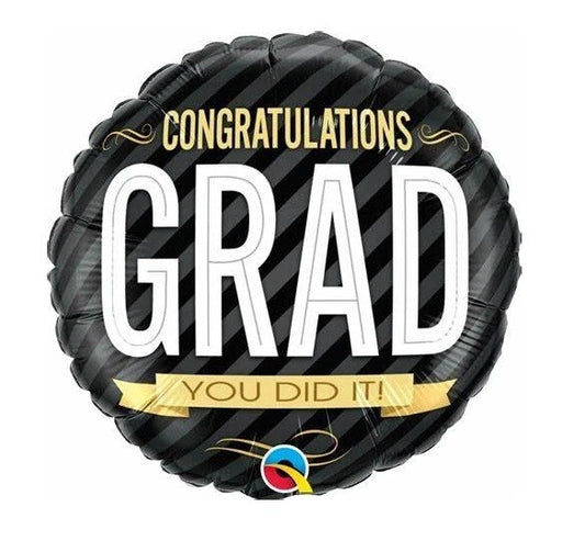 Congratulations GRAD You Did It 18" Round Foil Balloon