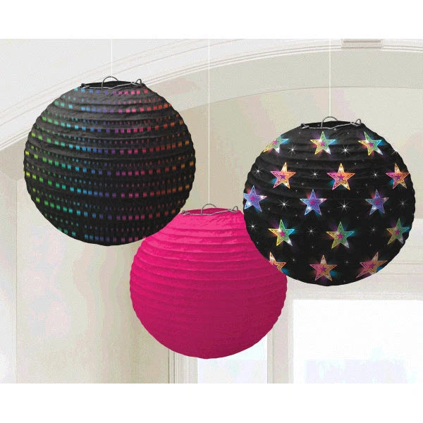 Amscan 70's Boogie Disco 9.5" Paper Lanterns 3pc