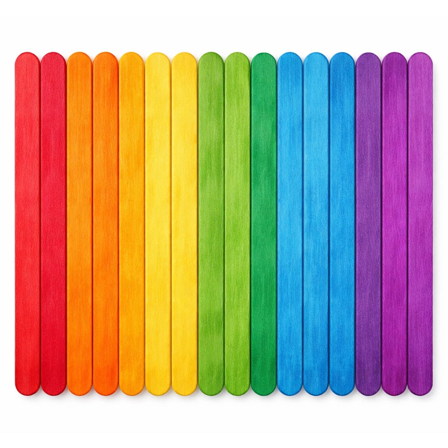 Wooden Lolly Sticks Coloured Natural Craft Model Making 48pc