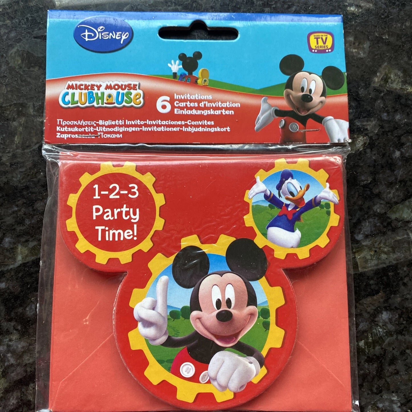 Disney Mickey Mouse Clubhouse Shaped Party Invitations with Envelopes x 6