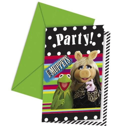 The Muppets Birthday Party Invitations Kids Birthday Invites & Envelopes 6 Pack
