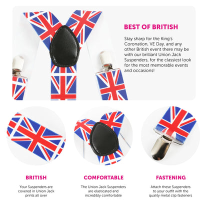 Smiffy's Adjustable Union Jack Braces one Size Adult