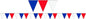 Amscan Plastic Red, White & Blue Pennant Banner 18" x 120 Ft (36.5m)