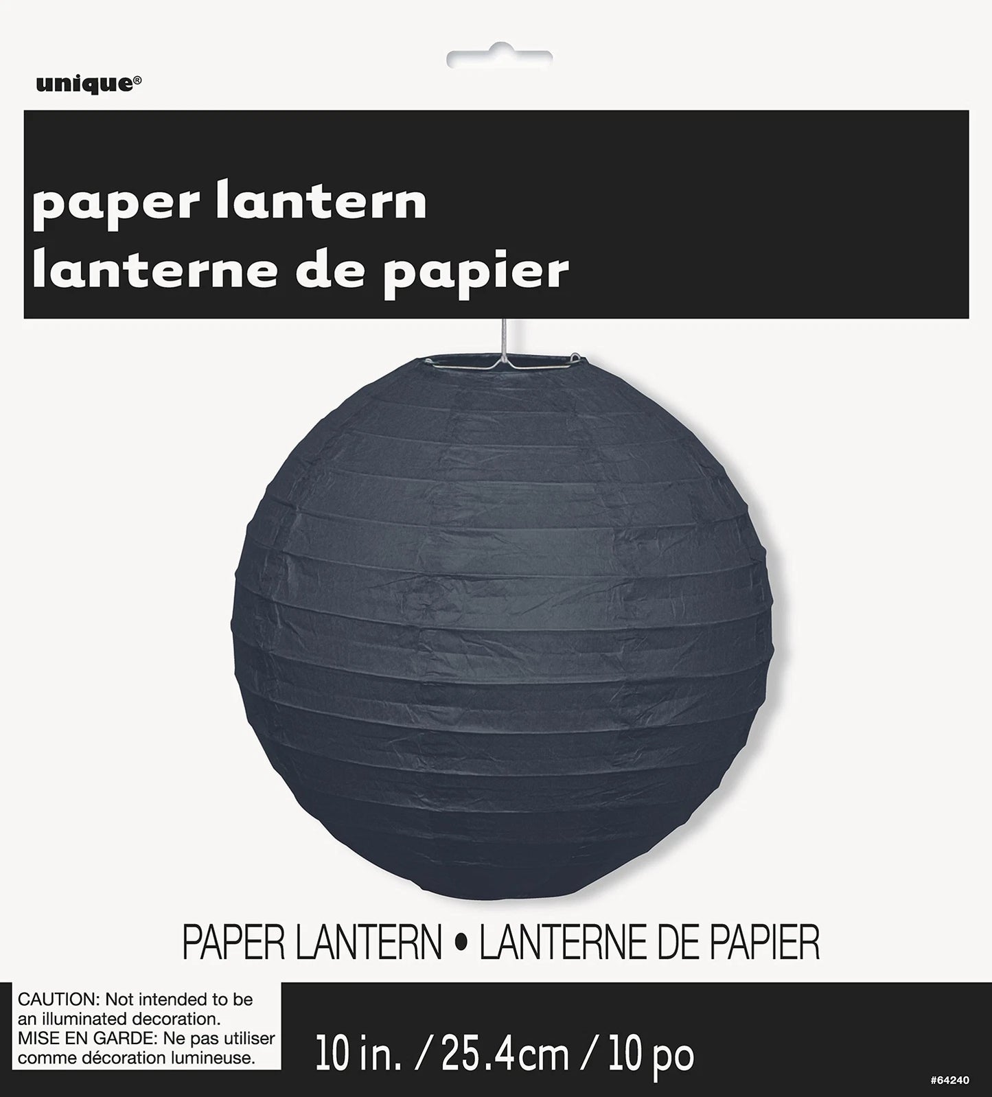 Unique Black 10" Paper Lantern