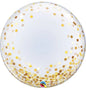 Qualatex Deco Gold Confetti Dots 24"/61cm Bubble Balloon