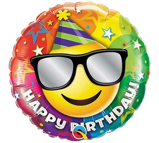 Qualatex Smiley with Shades Happy Birthday 18" Foil Balloon