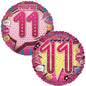 11th Dark Pink Girly Double Sided 18-inch Balloon
