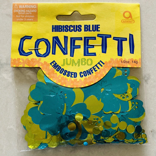 Hibiscus Blue Embossed Confetti 14g