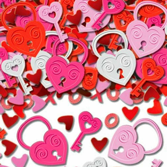 Key to my Heart Metallic Embossed Confetti 14g