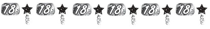 Creative Party Elegant Black & Silver 18th Birthday Foil Garland 3m