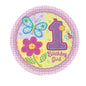 Hugs & Stitches 1st Birthday Girl 20cm Party Plates 8ct