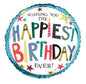 Happiest Birthday Ever Male 18-Inch Foil Balloon