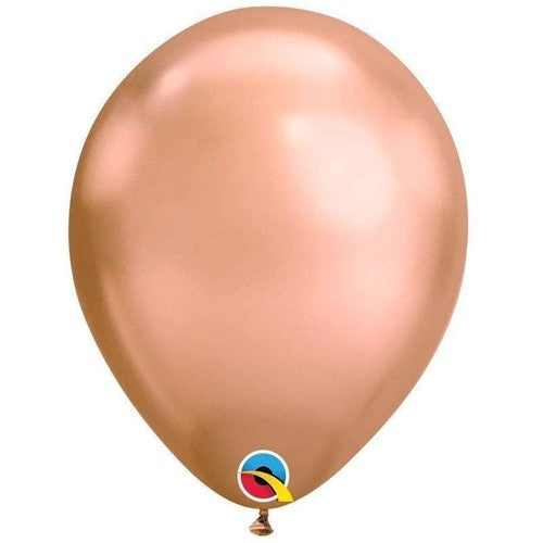Qualatex Plain Chrome Rose Gold 11" Latex Balloons 25pc/Bag