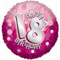 Anagram Happy 18th Birthday Pink Holographic 18" Foil Balloon