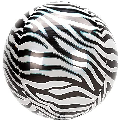 Zebra Round Orbz XL 15" / 38cm Balloon