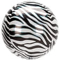Zebra Round Orbz XL 15" / 38cm Balloon