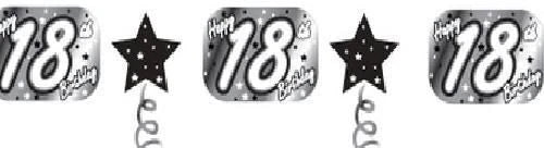 Creative Party Elegant Black & Silver 18th Birthday Foil Garland 3m