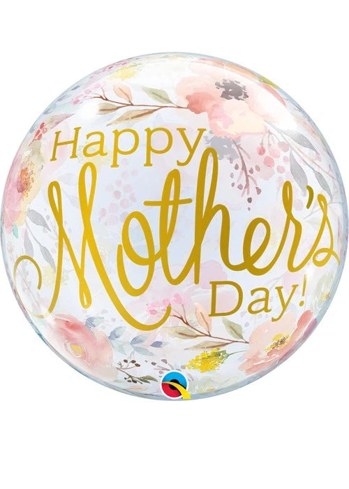 Qualatex Floral Happy Mothers Day 22"/56cm Bubble Balloon