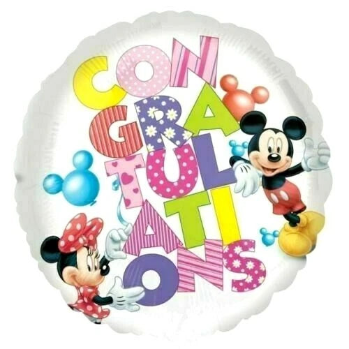 Anagram Disney Mickey & Minnie Mouse Congratulations 17" Foil Balloon