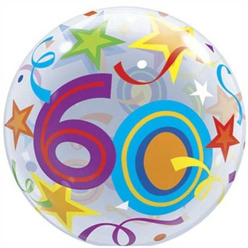 Brilliant Stars 60th 22"/56cm Bubble Balloon