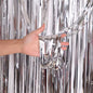 Metallic Silver Foil Shimmer Curtain 3ft x 8ft (92cm x 244cm)