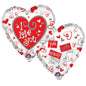 Anagram I Love You Simply Said Hearts Double Sided 18" Foil Balloon