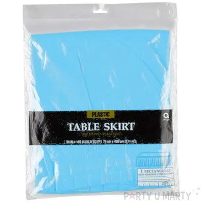 Plastic Table Skirt - 29"x 168" | Caribbean Blue
