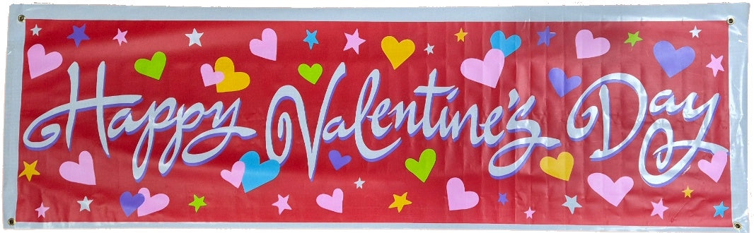 Happy Valentines Day Giant Sign Banner 165cm x 51cm